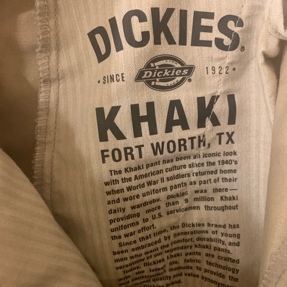 Mens Dickies Khakis Comfort Waist Pants Desert Sand Relaxed Taper 34x30 - Picture 5 of 7